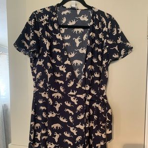 FUN print wrap dress with cheetahs!